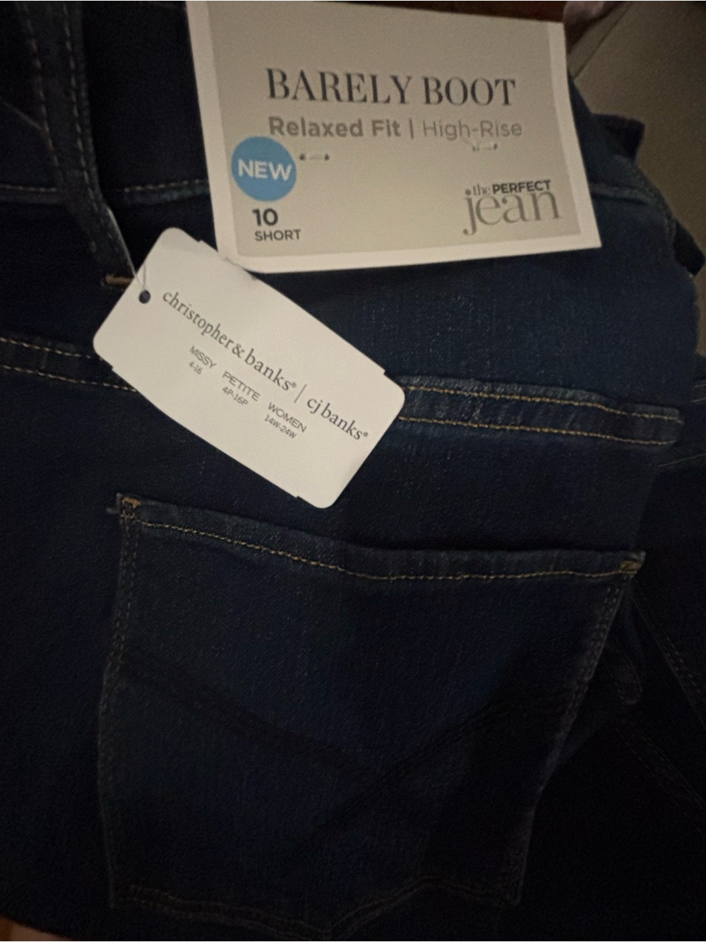 Christopher & Banks Barely Boot Dark Indigo Jeans size 10 short - Picture 2 of 4
